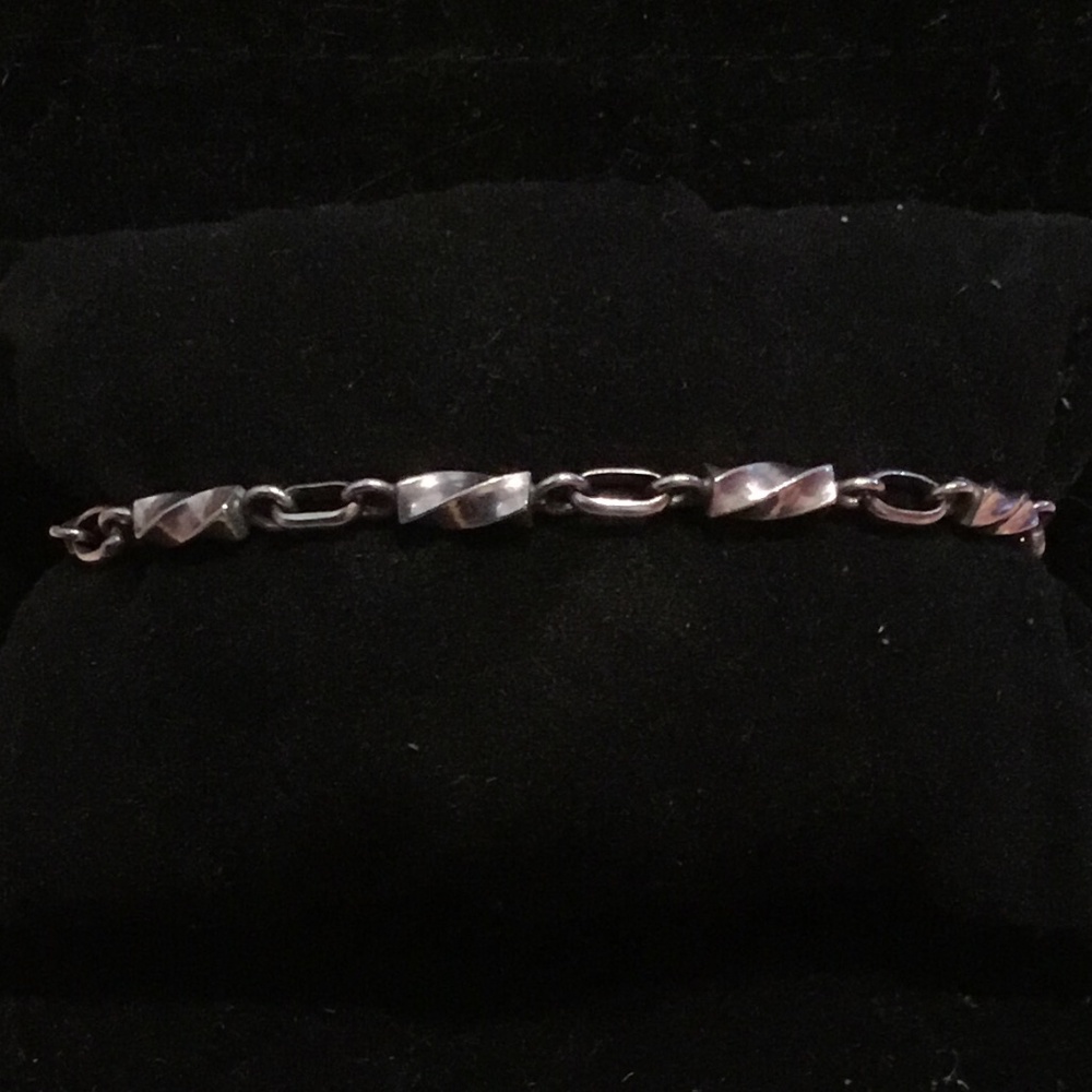 Sterling Silver 925 fancy link bracelet anklet